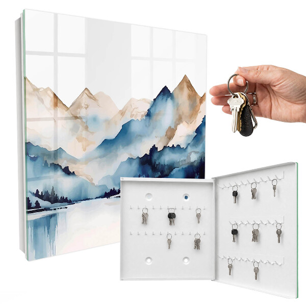 Armoire à clés murale Montagnes aquarelles