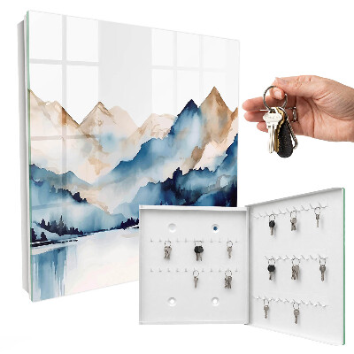 Armoire à clés murale Montagnes aquarelles