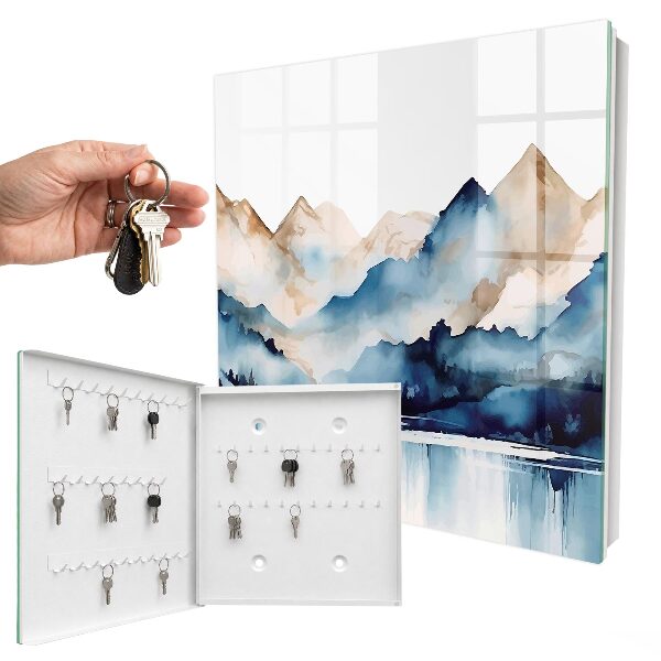 Armoire à clés murale Montagnes aquarelles