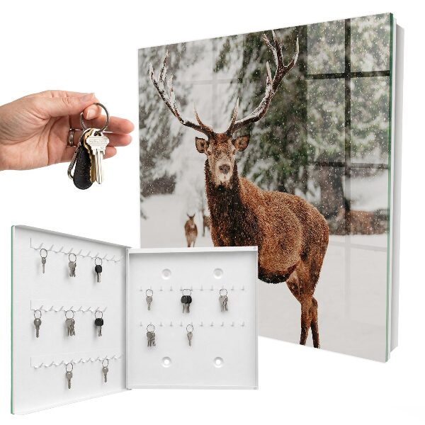 Boîte à clés decorative Cerf d'hiver