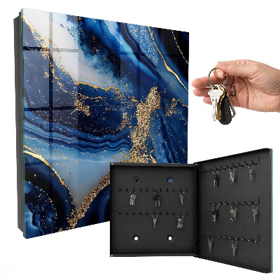 Armoire à clés murale Rayures bleu foncé