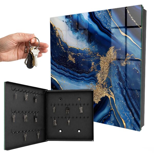 Armoire à clés murale Rayures bleu foncé