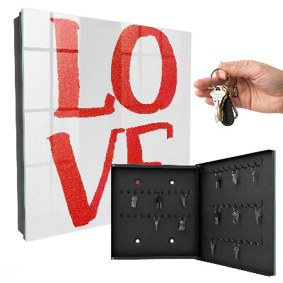 Boîte à clés décorative modèle amour rouge