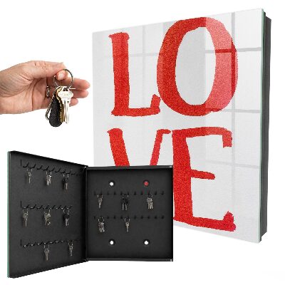Boîte à clés decorative Amour rouge