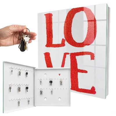 Boîte à clés decorative Amour rouge