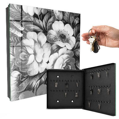 Armoire à clés murale Fleurs monochromes