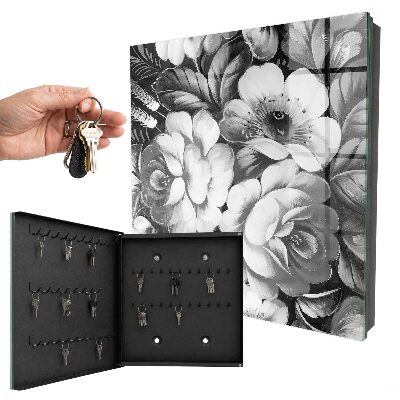Armoire à clés murale Fleurs monochromes
