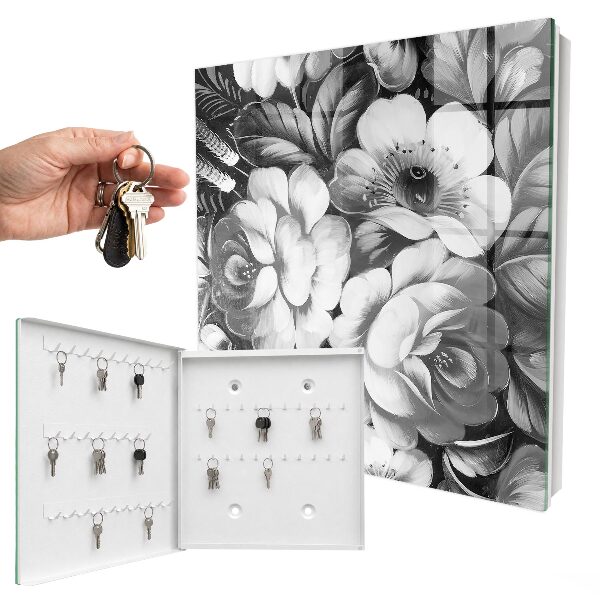 Armoire à clés murale Fleurs monochromes