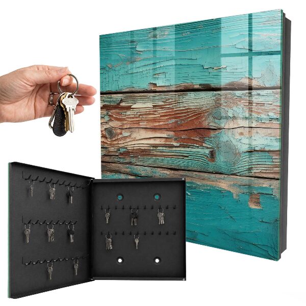 Armoire à clés murale Bois turquoise