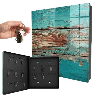 Armoire à clés murale Bois turquoise