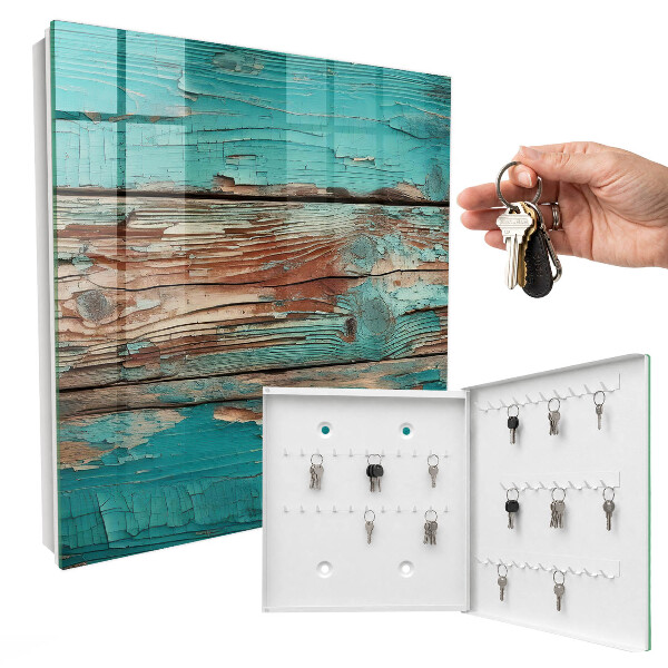 Armoire à clés murale Bois turquoise