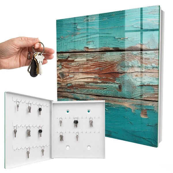 Armoire à clés murale Bois turquoise