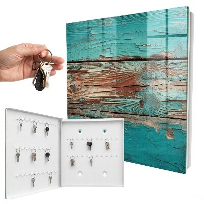 Armoire à clés murale Bois turquoise