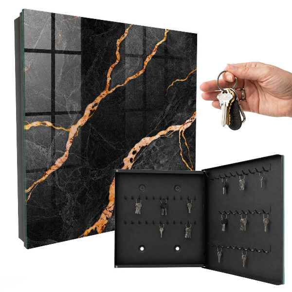 Armoire à clés murale Pierre noire et orange