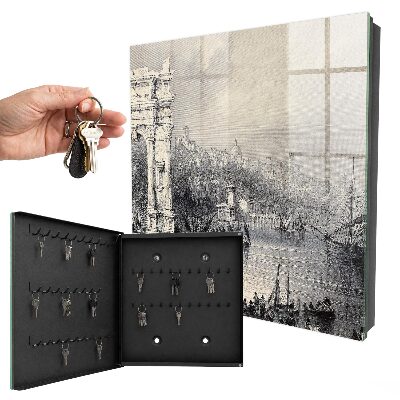 Armoire à clés murale L'arc de Trajan et la citadelle d'Ancône