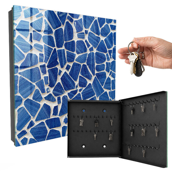 Boîte à clés decorative Mosaïque bleue