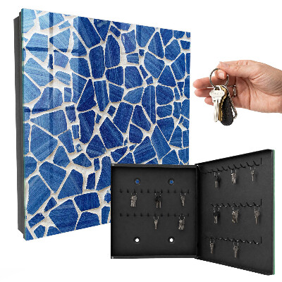 Boîte à clés decorative Mosaïque bleue