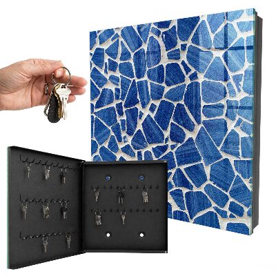 Boîte à clés decorative Mosaïque bleue