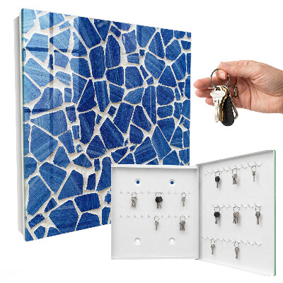 Boîte à clés decorative Mosaïque bleue