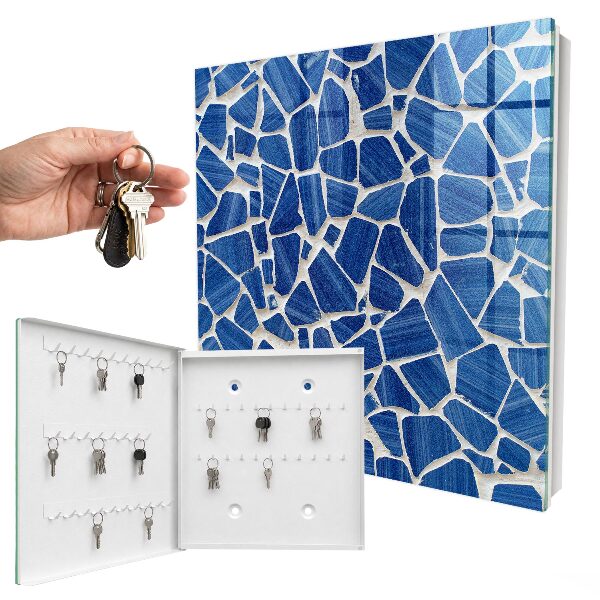 Boîte à clés decorative Mosaïque bleue