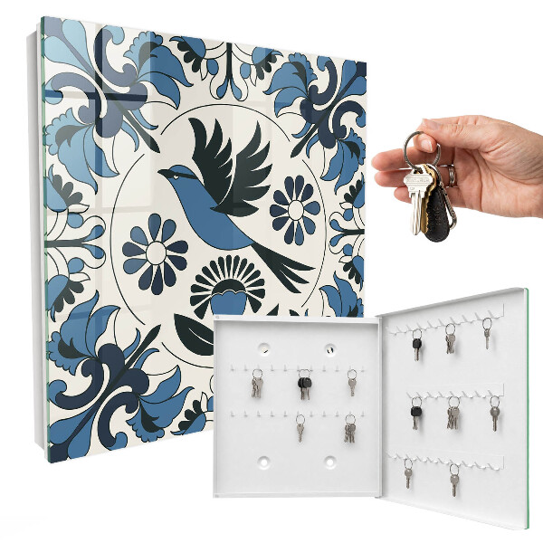 Boîte à clés decorative Oiseau bleu