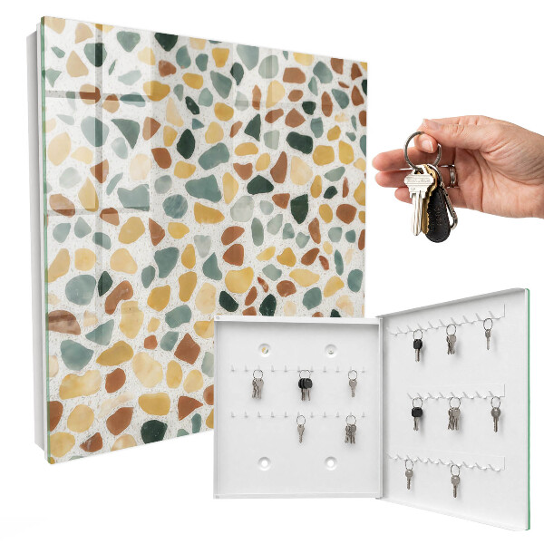 Armoire à clés murale Mosaïque de galets