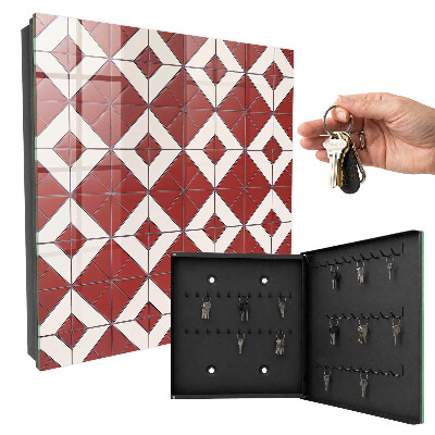 Armoire à clés murale Mosaïque rouge