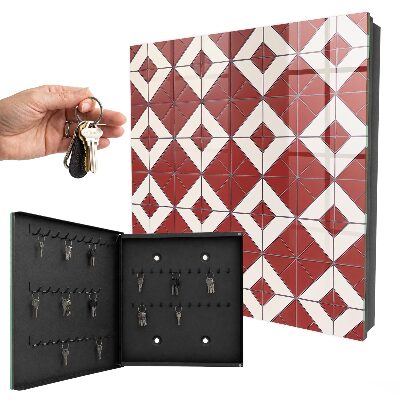 Armoire à clés murale Mosaïque rouge
