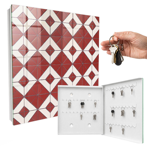 Armoire à clés murale Mosaïque rouge