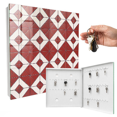 Armoire à clés murale Mosaïque rouge