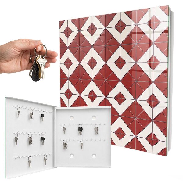 Armoire à clés murale Mosaïque rouge