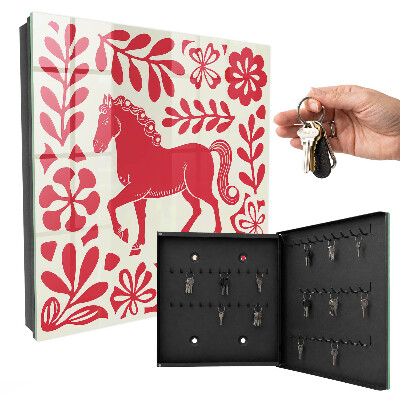 Armoire à clés murale Illustration populaire avec un motif de cheval