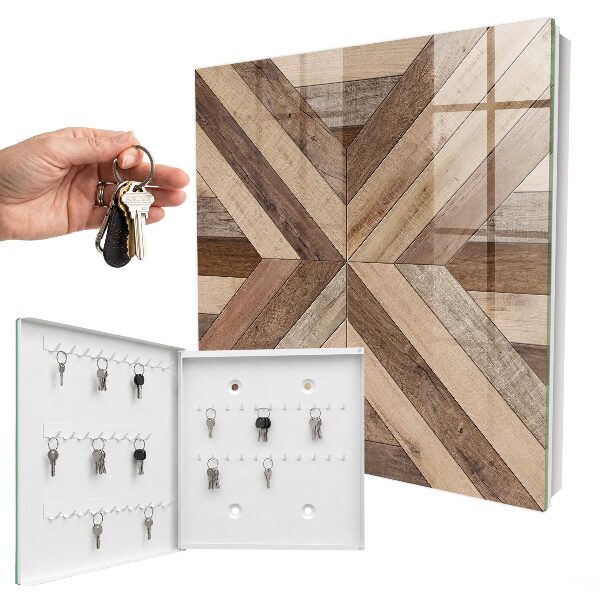 Boîte à clés decorative Géométrie en bois