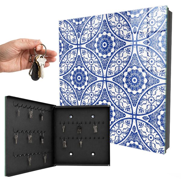 Armoire à clés murale Mosaïque bleue