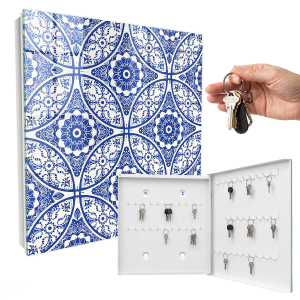 Armoire à clés murale Mosaïque bleue