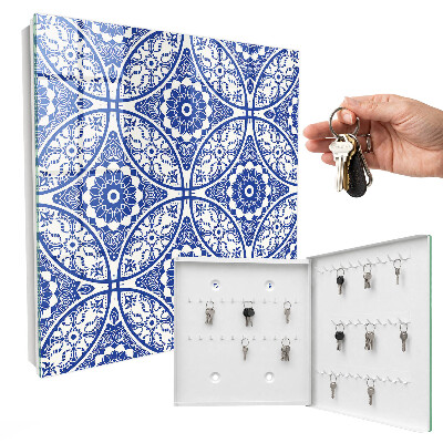 Armoire à clés murale Mosaïque bleue