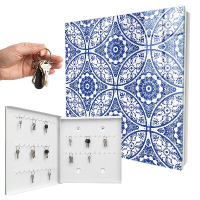 Armoire à clés murale Mosaïque bleue