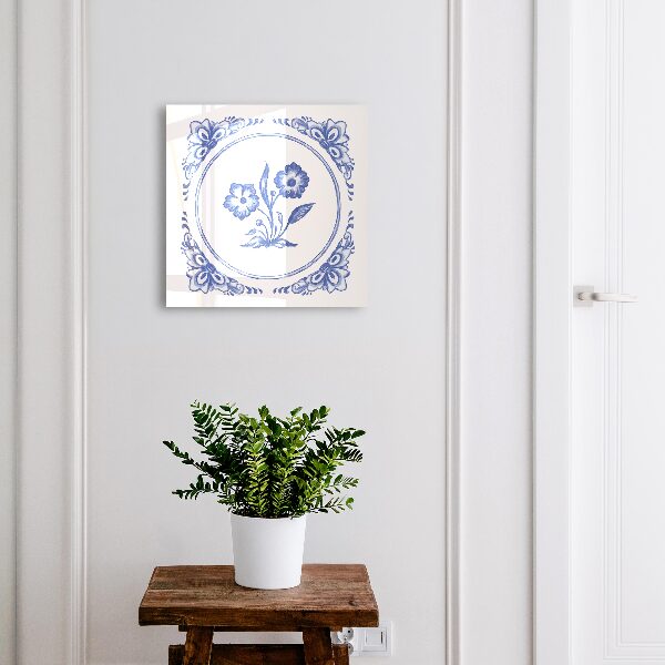 Boîte à clés decorative Fleurs bleues