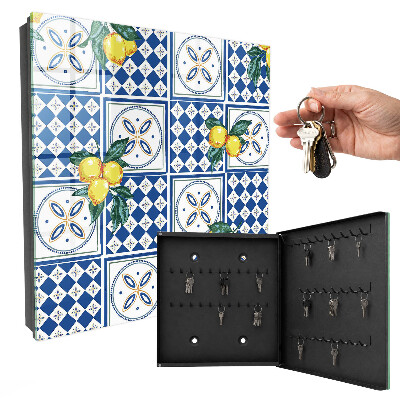Boîte à clés decorative Carreaux de citron