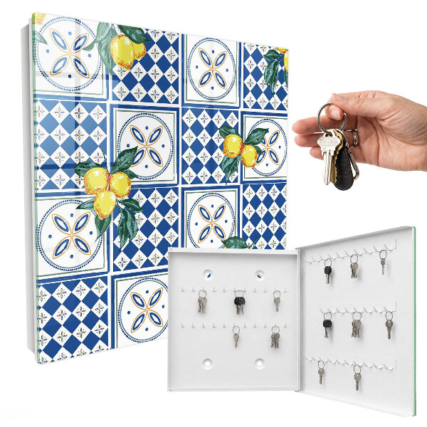Boîte à clés decorative Carreaux de citron