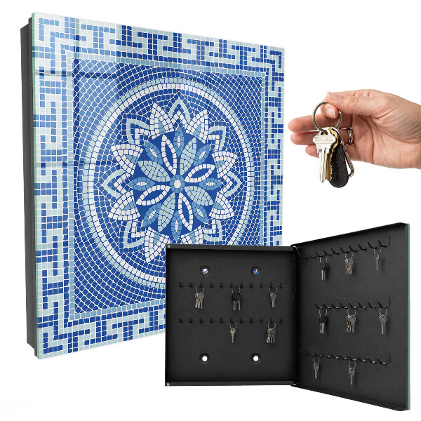 Armoire à clés murale Mosaïque bleue