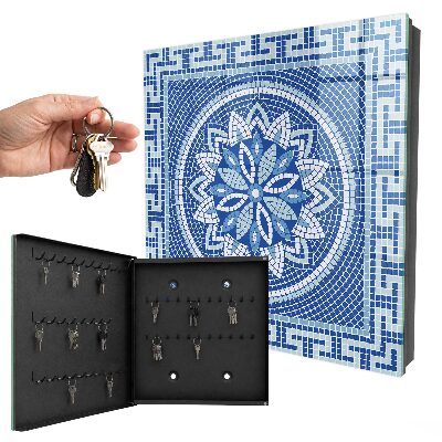 Armoire à clés murale Mosaïque bleue