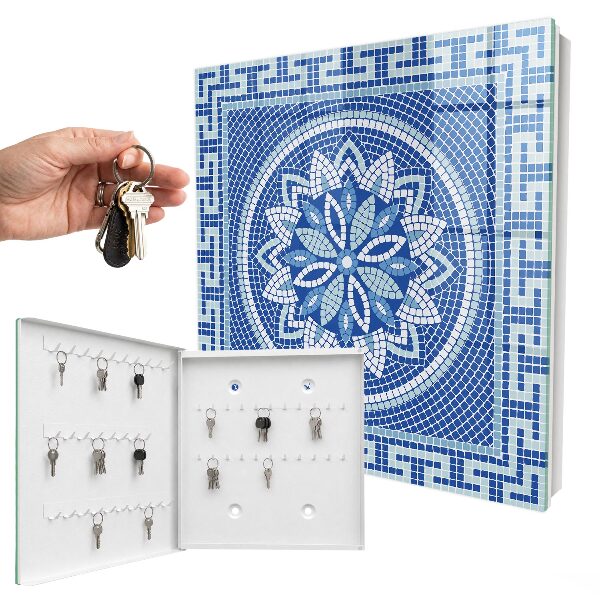 Armoire à clés murale Mosaïque bleue