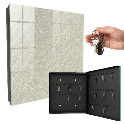 Armoire à clés murale Chevrons beiges