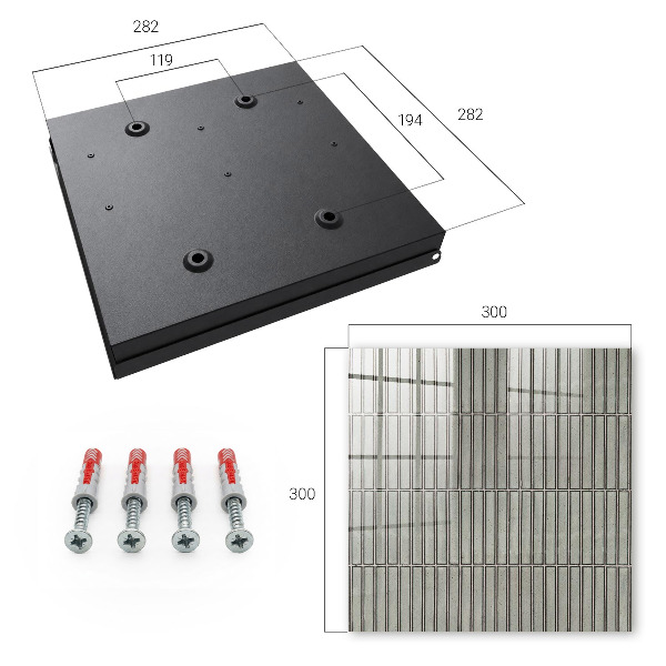 Armoire à clés murale Carreaux gris