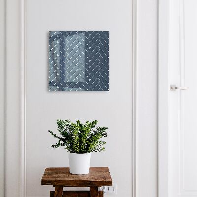 Boîte à clés decorative Motif à chevrons bleu marine