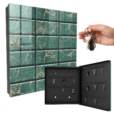 Armoire à clés murale Marbre vert