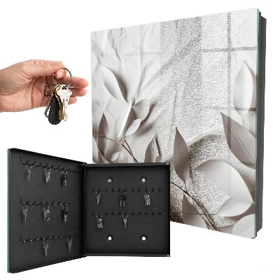 Boîte à clés decorative Tissu à feuilles
