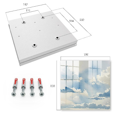 Armoire à clés murale Nuages ​​dans le ciel
