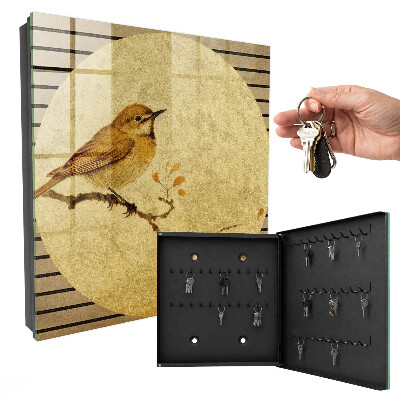 Armoire à clés murale Oiseau crème